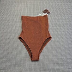 New Beach Riot Textured One Piece Swimsuit XS Orange Brown Resort Beach Vacation